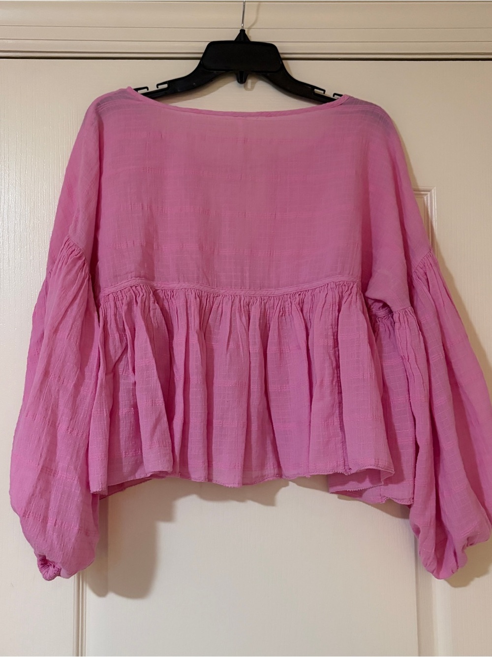 Free People Pink Billowy Peasant Top - Picture 2 of 10